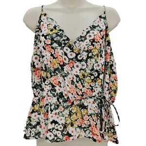 Nine Britton Womans size XLP  Tillie Surplice cropped Floral Tank Top Blouse NEW